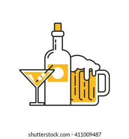 Alcohol drinks vector icon