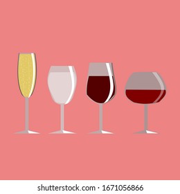 Alcohol drinks vector isolated background