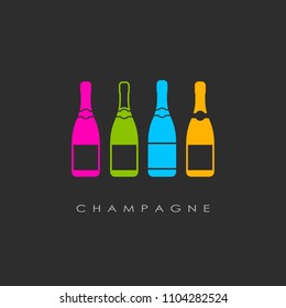 Alcohol drinks vector poster design on black background
