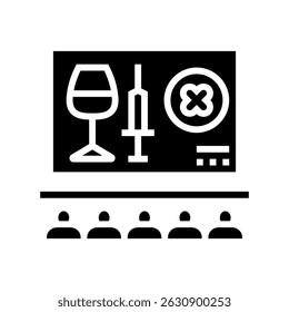 alcohol and drug awareness employee health glyph icon vector. alcohol and drug awareness employee health sign. isolated symbol illustration