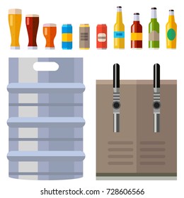Alcohol equipment vector illustration icons