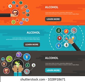 Alcohol flat icon concept. Vector illustration. Element template for design.