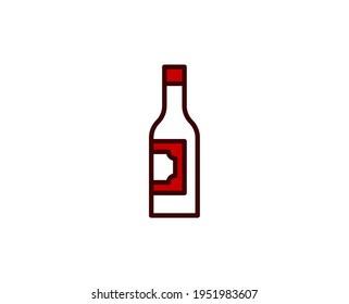 Alcohol flat icon. Single high quality outline symbol for web design or mobile app.  Holidays thin line signs for design logo, visit card, etc. Outline pictogram EPS10