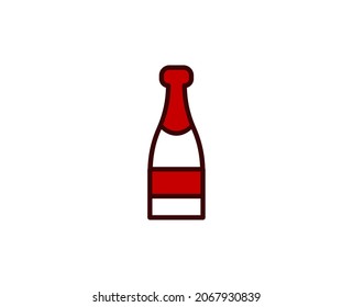 Alcohol flat icon. Single high quality outline symbol for web design or mobile app.  Holidays thin line signs for design logo, visit card, etc. Outline pictogram EPS10