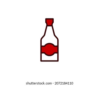 Alcohol flat icon. Single high quality outline symbol for web design or mobile app.  Holidays thin line signs for design logo, visit card, etc. Outline pictogram EPS10