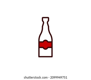 Alcohol flat icon. Single high quality outline symbol for web design or mobile app.  Holidays thin line signs for design logo, visit card, etc. Outline pictogram EPS10