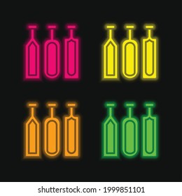 Alcohol four color glowing neon vector icon