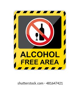 Alcohol Free Area Sign. Vector