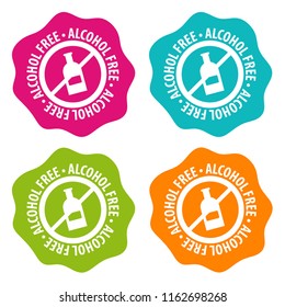 Alcohol free Badges. Eps10 Vector.