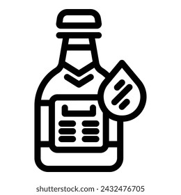 Alcohol free beer bottle icon outline vector. Brewery glassware. Drink frothy container