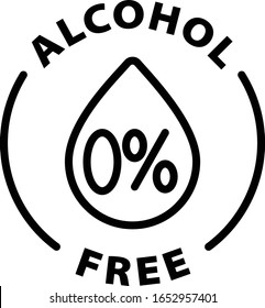 Alcohol Free Black Outline Icon