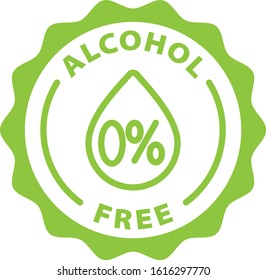 
Alcohol Free Green Outline Icon