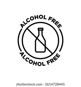 Alcohol free icon black and white vector sign
