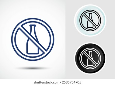 Alcohol free icon design illustration, No alcohol sign