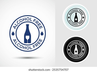 Alcohol free icon design illustration, No alcohol sign