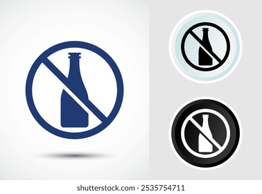 Alcohol free icon design illustration, No alcohol sign