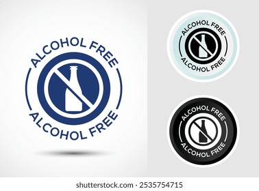 Alcohol free icon design illustration, No alcohol sign