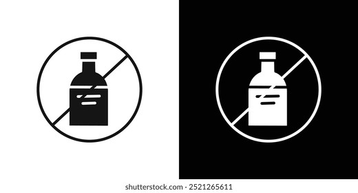 Alcohol free icon Flat line illustration