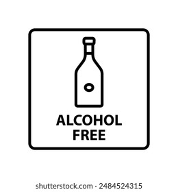 Alcohol Free Icon, Ideal for Health and Wellness Illustrations