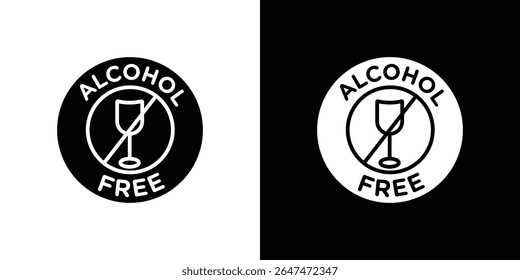 Alcohol free icon Isolated flat vector in outline