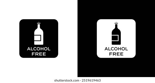 Alcohol free icon linear logo isolated