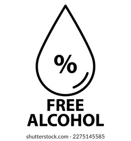 Alcohol free icon in modern outline style design. Vector illustration isolated on white background.