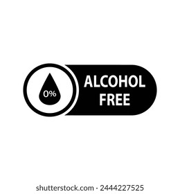 Alcohol free icon, no alcohol sign