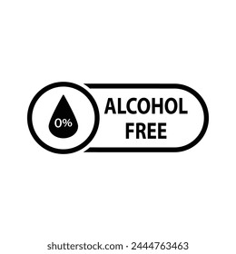 Alcohol free icon, no alcohol sign