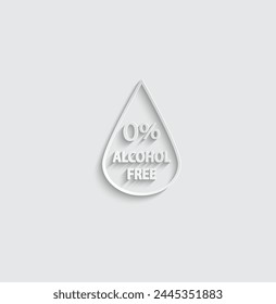 Alcohol free icon, no alcohol sign