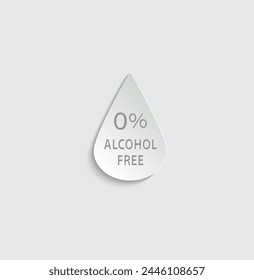 Alcohol free icon, no alcohol sign