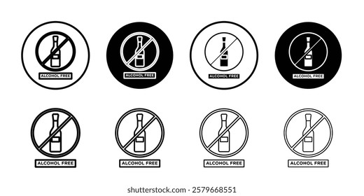 Alcohol free icon Outline thin set pack series