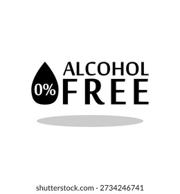 Alcohol free icon with shadow
