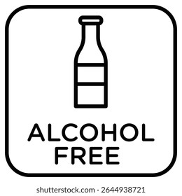 Alcohol free icon simple flat icon vector symbol