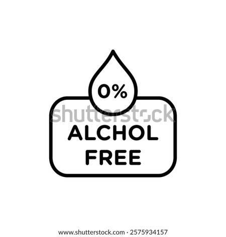 Alcohol free icon simple vector symbol