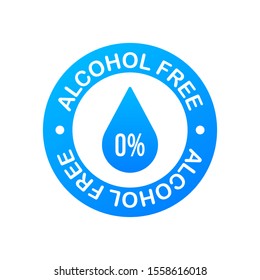 Alcohol Free Icon Symbol On White Background.