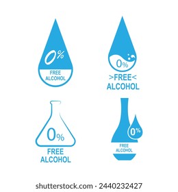 Alcohol free icon, template for graphic and web design. vector illustration
