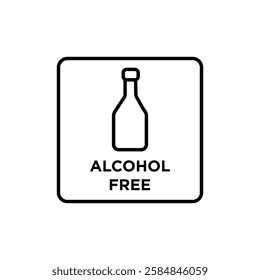 Alcohol free icon Thin line art isolated