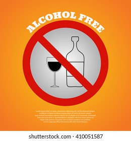 Alcohol free icon vector eps 10 illustration