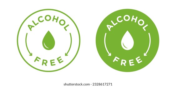 Alcohol free icon vector in green color. Alcohol safe product symbol vector illustration isolated