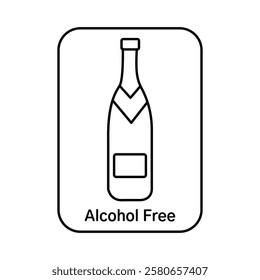 Alcohol free icon Vector logo set flat