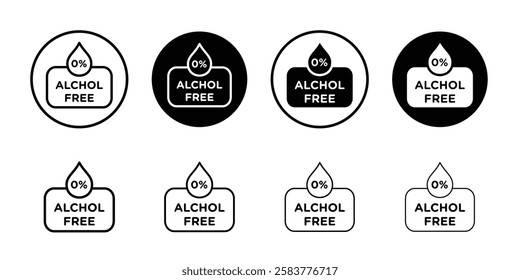 Alcohol free icon Vector logo outline