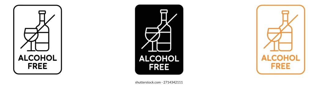 Icono de Vector sin alcohol. No hay alcohol, símbolo de cero por ciento de alcohol. Ilustración vectorial.