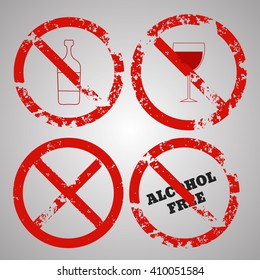 Alcohol free icons set vector eps 10 illustration
