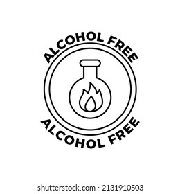 Alcohol free label icon in black line style icon, style isolated on white background