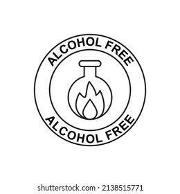 Alcohol free label icon in black line style icon, style isolated on white background