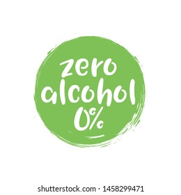 Alcohol free label icon. Zero alcohol icon pharmacy symbol.