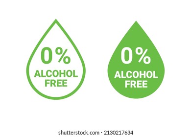 Alcohol free label icon. Zero alcohol icon pharmacy symbol. Vector illustration