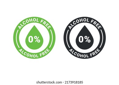 Alcohol free label icon. Zero alcohol icon pharmacy symbol. Vector illustration