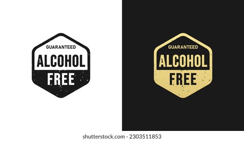 Alcohol free label or Alcohol free sign vector isolated in flat style. The best Alcohol free label for product packaging design element. Alcohol free sign for non alcoholic product.