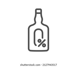 Alcohol free line icon. Whiskey bottle sign. Bar drink symbol. Quality design element. Linear style alcohol free icon. Editable stroke. Vector